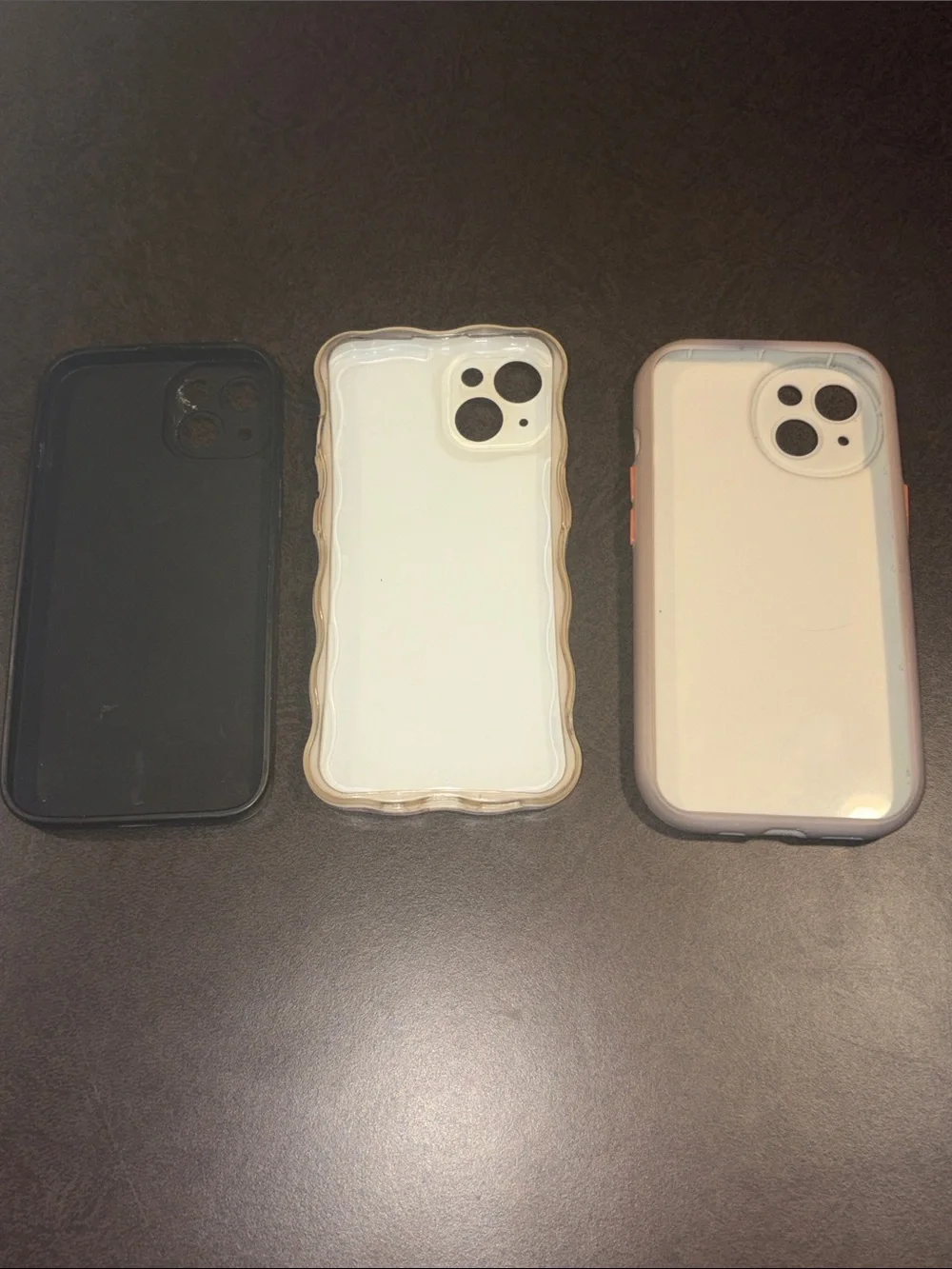 Clear Protective Phone Case with Colored Trim - White Center, Assorted Accents
